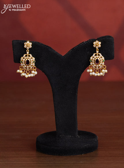 Antique choker with kemp & cz stones and pearl hangings