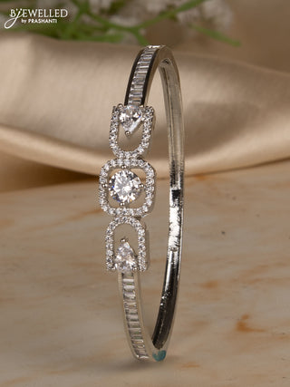 Bracelets with cz stones in silver finish