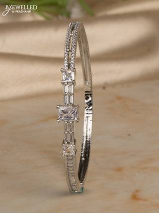 Bracelets with cz stones in silver finish