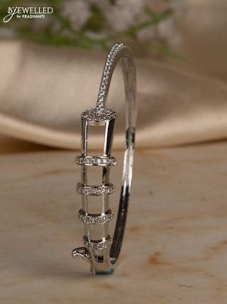 Bracelets with cz stones in silver finish