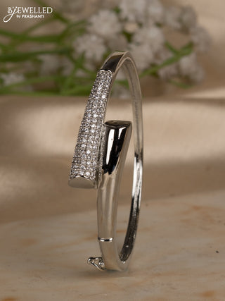 Bracelets with cz stones in silver finish
