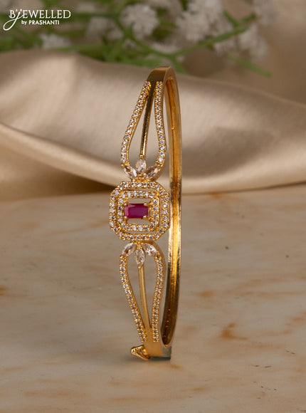 Bracelets with ruby and cz stones in gold finish