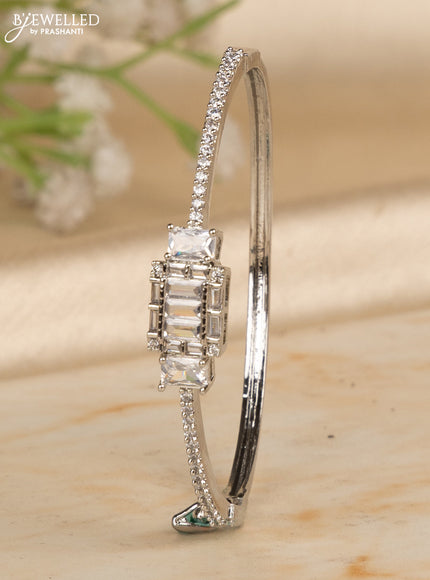 Bracelets with big & small cz stones in silver finish