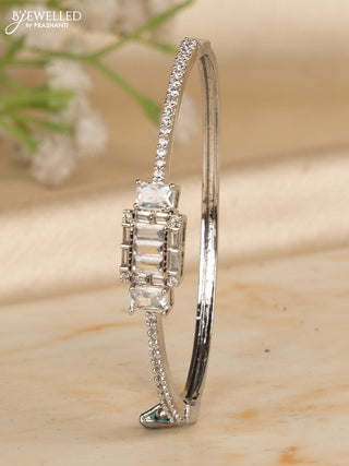 Bracelets with big & small cz stones in silver finish