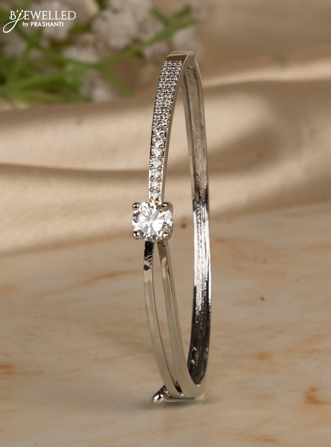 Bracelets with cz stones in silver finish