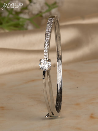 Bracelets with cz stones in silver finish