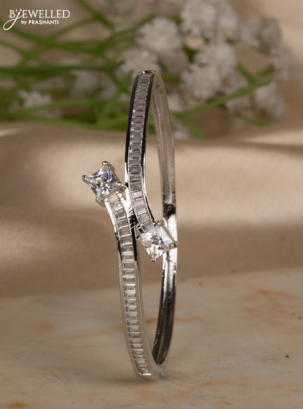 Bracelets with big cz stones in silver finish