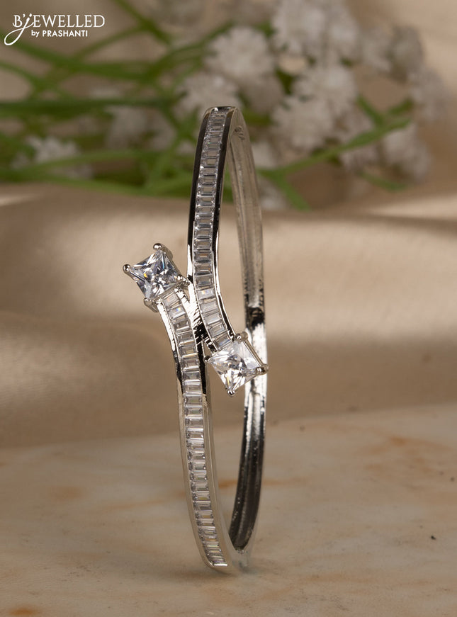Bracelets with big cz stones in silver finish