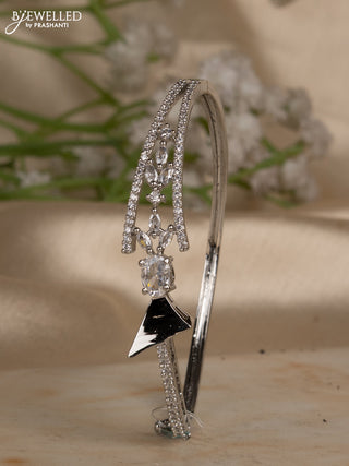 Bracelets with cz stones in silver finish