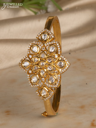 Bracelets with kundan and cz stones in gold finish