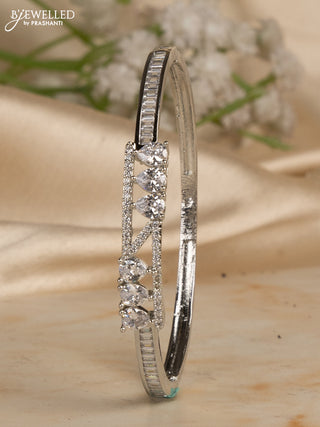 Bracelets with cz stones in silver finish