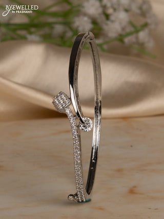 Bracelets with cz stones in silver finish