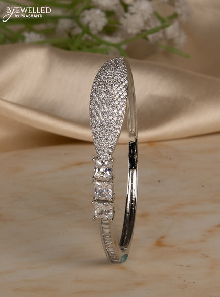 Bracelets with big & small cz stones in silver finish