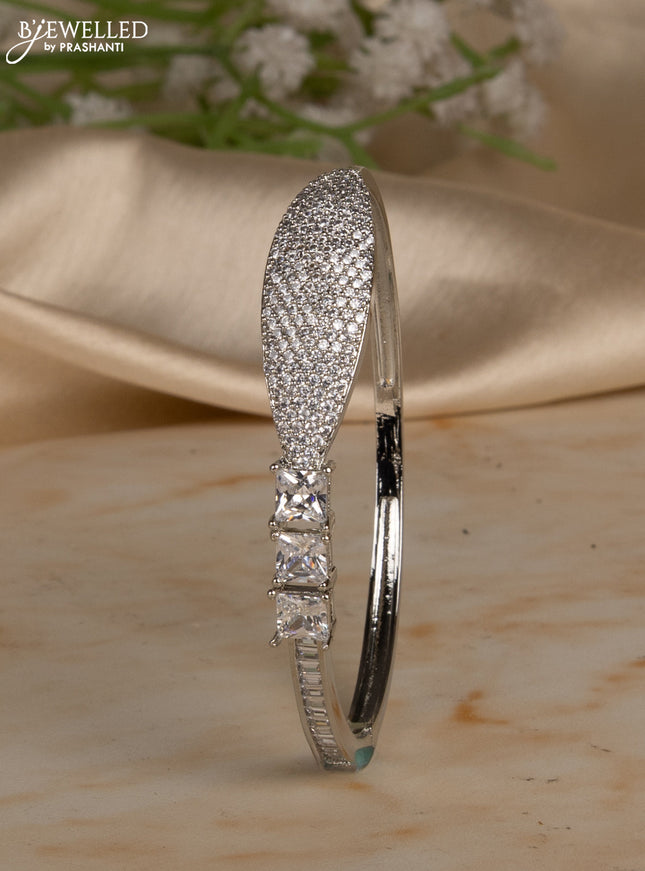Bracelets with big & small cz stones in silver finish