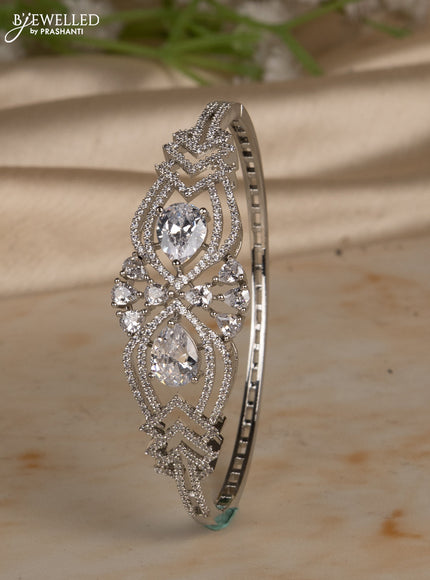 Bracelets with big & small cz stones in silver finish
