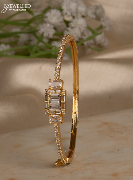 Bracelets with big & small cz stones in gold finish
