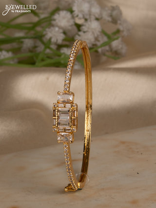 Bracelets with big & small cz stones in gold finish