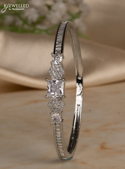 Bracelets with big & small cz stones in silver finish