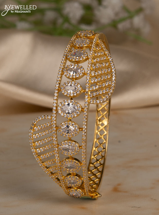 Bracelets with big & small cz stones in gold finish