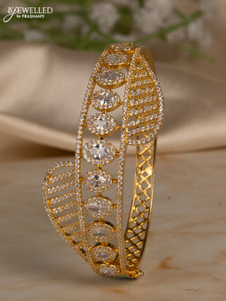 Bracelets with big & small cz stones in gold finish