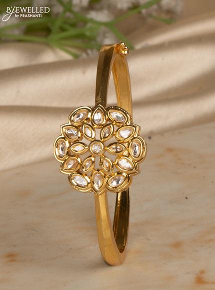 Bracelets with kundan stones in gold finish