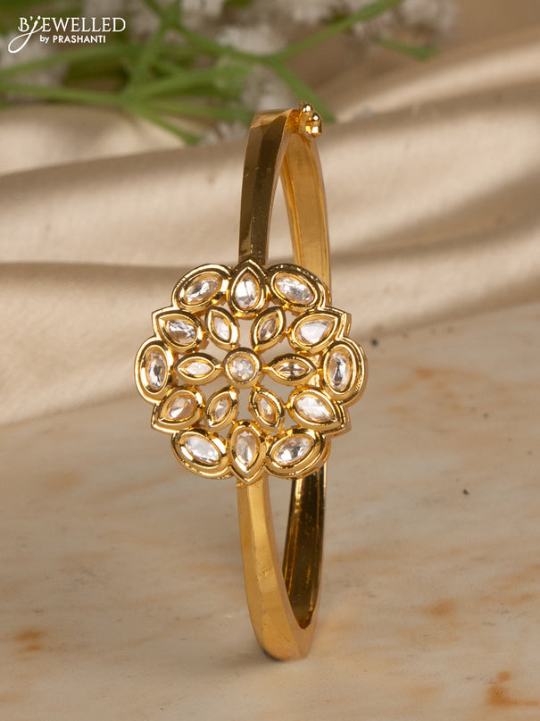 Bracelets with kundan stones in gold finish