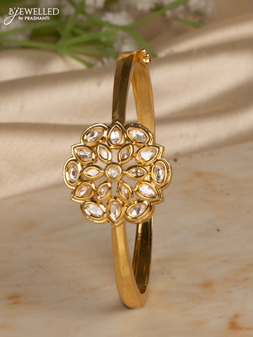 Bracelets with kundan stones in gold finish