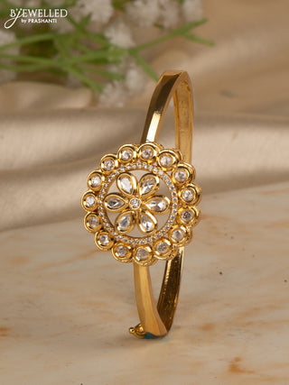 Bracelets with kundan and cz stones in gold finish