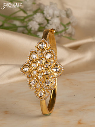 Bracelets with kundan and cz stones in gold finish