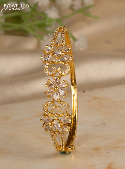 Bracelets floral design with cz stones in gold finish