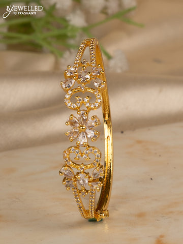 Bracelets floral design with cz stones in gold finish