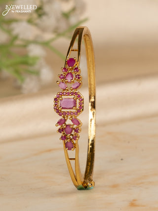 Bracelets with ruby stones in gold finish