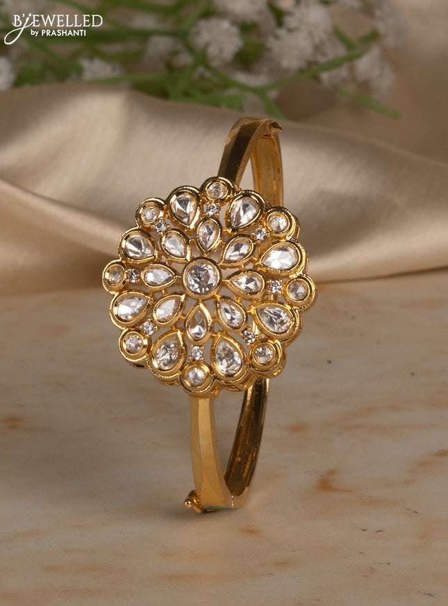 Bracelets with kundan stones in gold finish