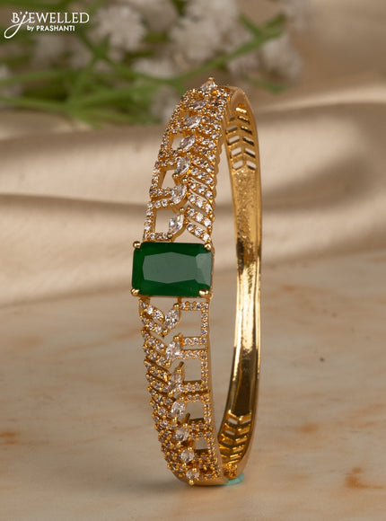 Bracelets with emerald and cz stones in gold finish
