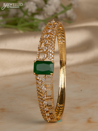 Bracelets with emerald and cz stones in gold finish