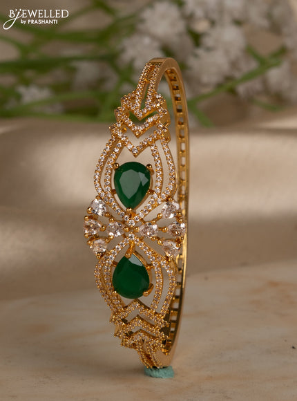 Bracelets with emerald and cz stones in gold finish
