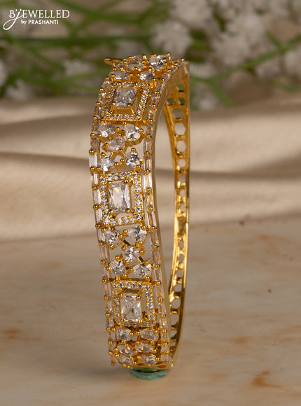 Bracelets with big & small cz stones in gold finish