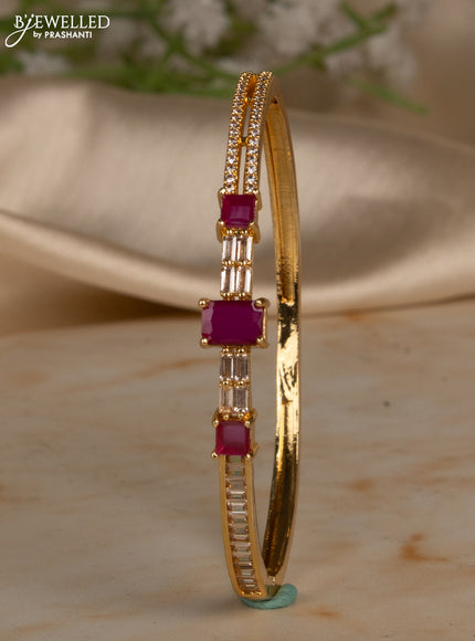 Bracelets with ruby and cz stones in gold finish