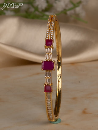 Bracelets with ruby and cz stones in gold finish