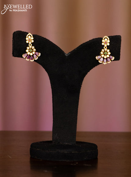 Pearl haaram with kemp and cz stones pendant