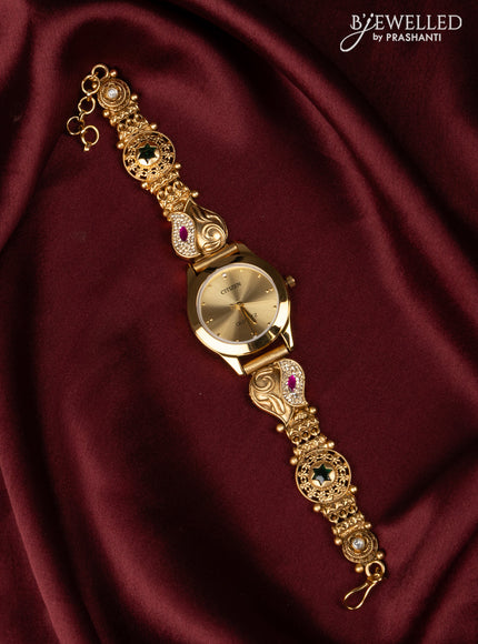 Watches with kemp and kundan cz stones