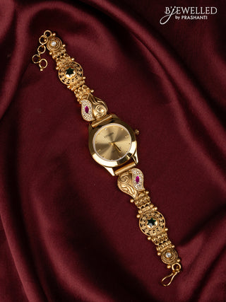 Watches with kemp and kundan cz stones