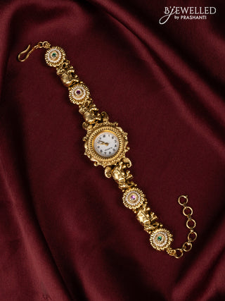 Watches elephant design with kemp and cz stones