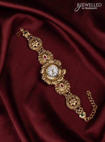 Watches floral design with kemp and cz stones