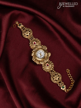Watches floral design with kemp and cz stones