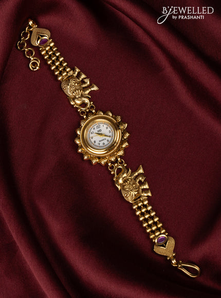 Watches with elephant design and ruby stones