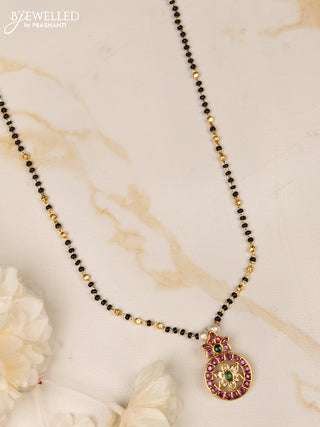 Mangalsutra floral design with kemp and cz stones