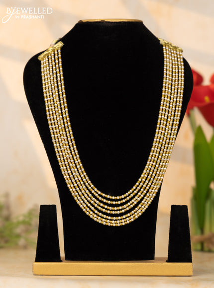 Crystal beaded multilayer yellow necklace without earrings