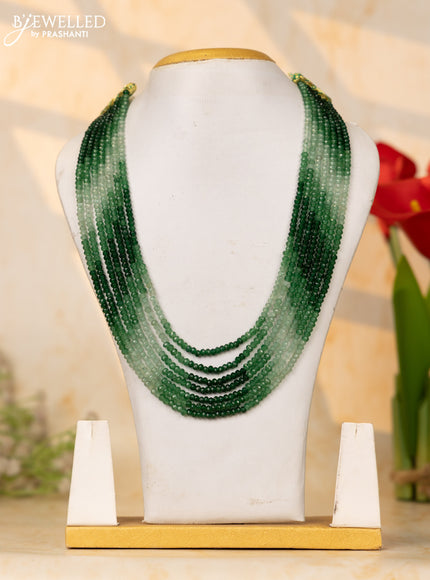 Crystal beaded multilayer green and mint green necklace without earrings