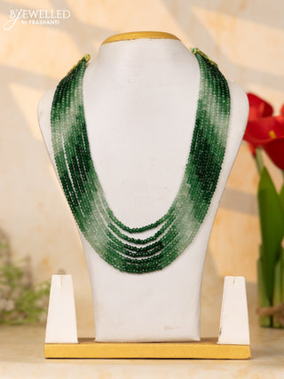 Crystal beaded multilayer green and mint green necklace without earrings